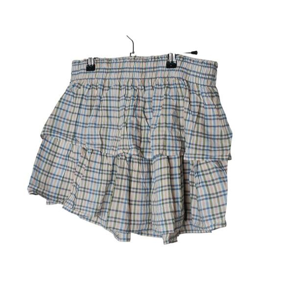 NEW AERIE PLAID ROCK N RUFFLE PRINTED MINI SKIRT SZ M - Picture 5 of 13